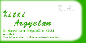 kitti argyelan business card